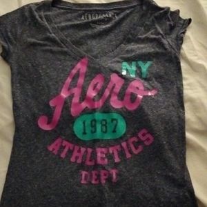 Aeropostale shirt with pink and turquoise logo
